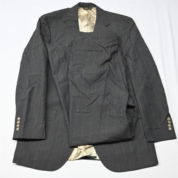 Vtg Raquet Club 42L 34x32‎ Brown Stripe USA Made Mens Sport Jacket Pants Suit